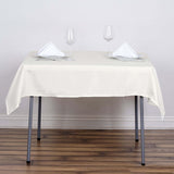 54"x54" Ivory Square Polyester Table Overlay