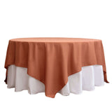 90" Terracotta (Rust) Square Polyester Table Overlay