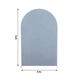 8ft Matte Dusty Blue Spandex Fitted Wedding Arch Cover For Round Top Chiara Backdrop Stand