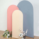 5ft Matte Beige Spandex Fitted Chiara Backdrop Stand Cover For Round Top Wedding Arch