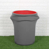 41-50 Gallons Charcoal Gray Stretch Spandex Round Trash Bin Container Cover