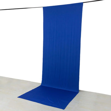 Royal Blue 4-Way Stretch Spandex Event Curtain Drapes, Wrinkle Free Backdrop Event Panel with Rod Pockets - 5ftx14ft