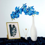 2 Stems | 40inch Tall Royal Blue Artificial Silk Orchid Flower Bouquets