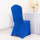 Premium Spandex Chair Cover with Foot Pockets for Banquet Chairs Royal Blue