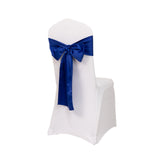 5 Pack Royal Blue Lamour Satin Chair Sashes, Chair Bows - 6x106inch