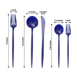 50 Pack | Royal Blue Premium Plastic Silverware Set, Heavy Duty Disposable Sleek Utensil Cutlery