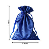 12 Pack | 6inch x 9inch Royal Blue Satin Wedding Party Favor Bags