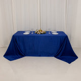 90x132inch Royal Blue Seamless Lamour Satin Rectangle Tablecloth for 6 Foot Table