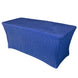 6ft Royal Blue Metallic Shimmer Tinsel Spandex Table Cover, Rectangular Fitted Tablecloth