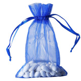 10 Pack | 6x9inches Royal Blue Organza Drawstring Wedding Party Favor Bags