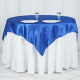 60"x 60" Royal Blue Seamless Satin Square Tablecloth Overlay