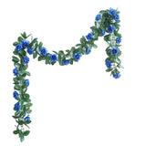 6ft | Royal Blue Artificial Silk Rose Garland UV Protected Flower Chain