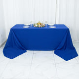 90x156inch Royal Blue 220 GSM Seamless Premium Polyester Rectangular Tablecloth