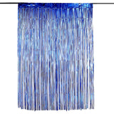 8ft Royal Blue Metallic Tinsel Foil Fringe Doorway Curtain Party Backdrop