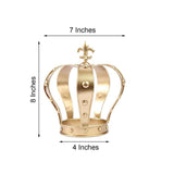 8inch Gold Metal Fleur-De-Lis Top Royal Crown Cake Topper, Centerpiece