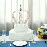 16inch Metallic Gold Crystal-Bead Royal Crown Cake Topper, Centerpiece