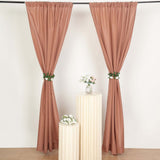 2 Pack Terracotta (Rust) Polyester Event Curtain Drapes, 10ftx8ft Backdrop Event Panels