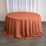 Terracotta (Rust) Seamless Polyester Round Tablecloth - 132inch