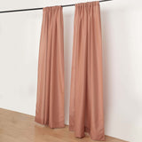 2 Pack Terracotta (Rust) Polyester Event Curtain Drapes, 10ftx8ft Backdrop Event Panels