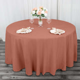 Terracotta (Rust) Seamless Premium Polyester Round Tablecloth 220GSM - 120inch