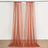 2 Pack Terracotta (Rust) Durable Flame Resistant Sheer Curtain