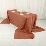 Terracotta (Rust) Accordion Crinkle Taffeta Seamless Rectangular Tablecloth - 90x156inch