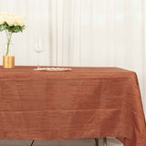 60"x102" Terracotta (Rust) Accordion Crinkle Taffeta Rectangle Tablecloth