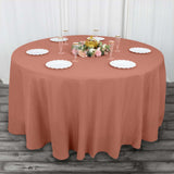 Terracotta (Rust) Seamless Premium Polyester Round Tablecloth 220GSM - 120inch