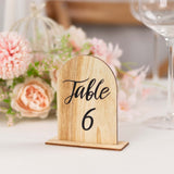 20 Pack Natural Rustic Wooden Arch 1-20 Table Numbers With Holder Base - 4.5inch Tall