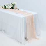 10ft Blush / Rose Gold Gauze Cheesecloth Boho Table Runner