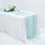 10ft Baby Blue Gauze Cheesecloth Boho Table Runner