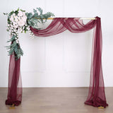 18ft | Burgundy Wedding Arch Drapery Fabric Window Scarf Valance, Sheer Organza Linen