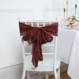 5 Pack | Burgundy Gauze Cheesecloth Boho Chair Sashes - 16inch x 88inch