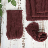 5 Pack | Burgundy Gauze Cheesecloth Boho Dinner Napkins | 24x19Inch