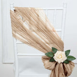 5 Pack | Beige Gauze Cheesecloth Boho Chair Sashes - 16inch x 88inch