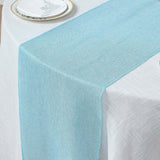 14x108Inch Turquoise Boho Chic Rustic Faux Burlap Cloth Table Runner