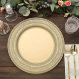 6 Pack | 13inch Gold Rustic Lace Embossed Acrylic Plastic Charger Plates