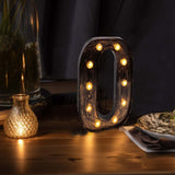 Antique Black Industrial Style LED Marquee Alphabet Letter Sign, 9inch Light Up Letter