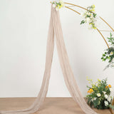 20ft Nude Beige Gauze Cheesecloth Fabric Wedding Arch Drapery, Window Scarf Valance, Boho Decor