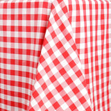 Buffalo Plaid Tablecloth | 90"x156" Rectangular | White/Red | Checkered Polyester Linen Tablecloth