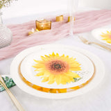 25 Pack | Sunflower 9inch Premium Dinner Paper Plates, Disposable Party Plates