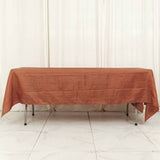 60"x102" Terracotta (Rust) Accordion Crinkle Taffeta Rectangle Tablecloth