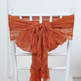 5 Pack Terracotta (Rust) Gauze Cheesecloth Boho Chair Sashes