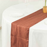 Terracotta (Rust) Accordion Crinkle Taffeta Linen Table Runner