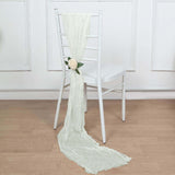 5 Pack | Ivory Gauze Cheesecloth Boho Chair Sashes 