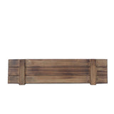 24"x6" | Smoked Brown Rustic Natural Wood Planter Box With Removable Plastic Liners