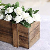 24"x6" | Smoked Brown Rustic Natural Wood Planter Box With Removable Plastic Liners