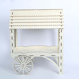 25inch Mini Natural Wooden Candy Cart Cupcake Stand, Tabletop Dessert Display Sweet Stall