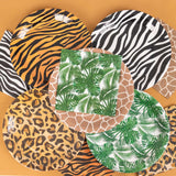 60 Pcs Animal Safari Print Disposable Dinnerware Set, Jungle Theme