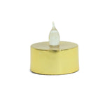 12 Pack | Metallic Flameless Candles LED | Tea Light Candles - Gold | Tablecloths Factory